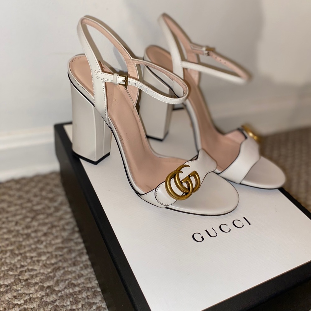 Thick heel Gucci heel sandals
